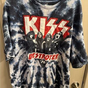 KISS  Tie-Dye T-Shirt - Blue